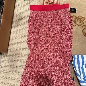 Vince Camino Skirt Red Patterned Women's Skirt